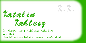 katalin kahlesz business card